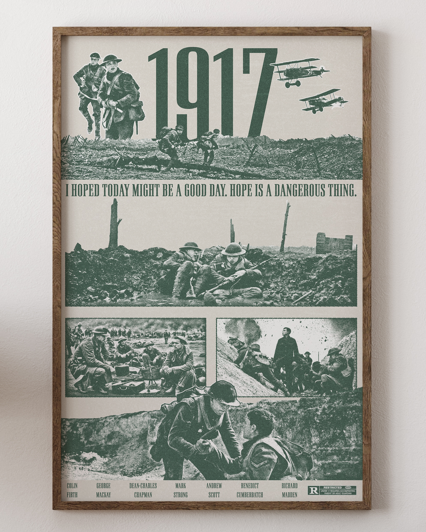 1917 poster with George MacKay, WWI trench art, from House of Posters.