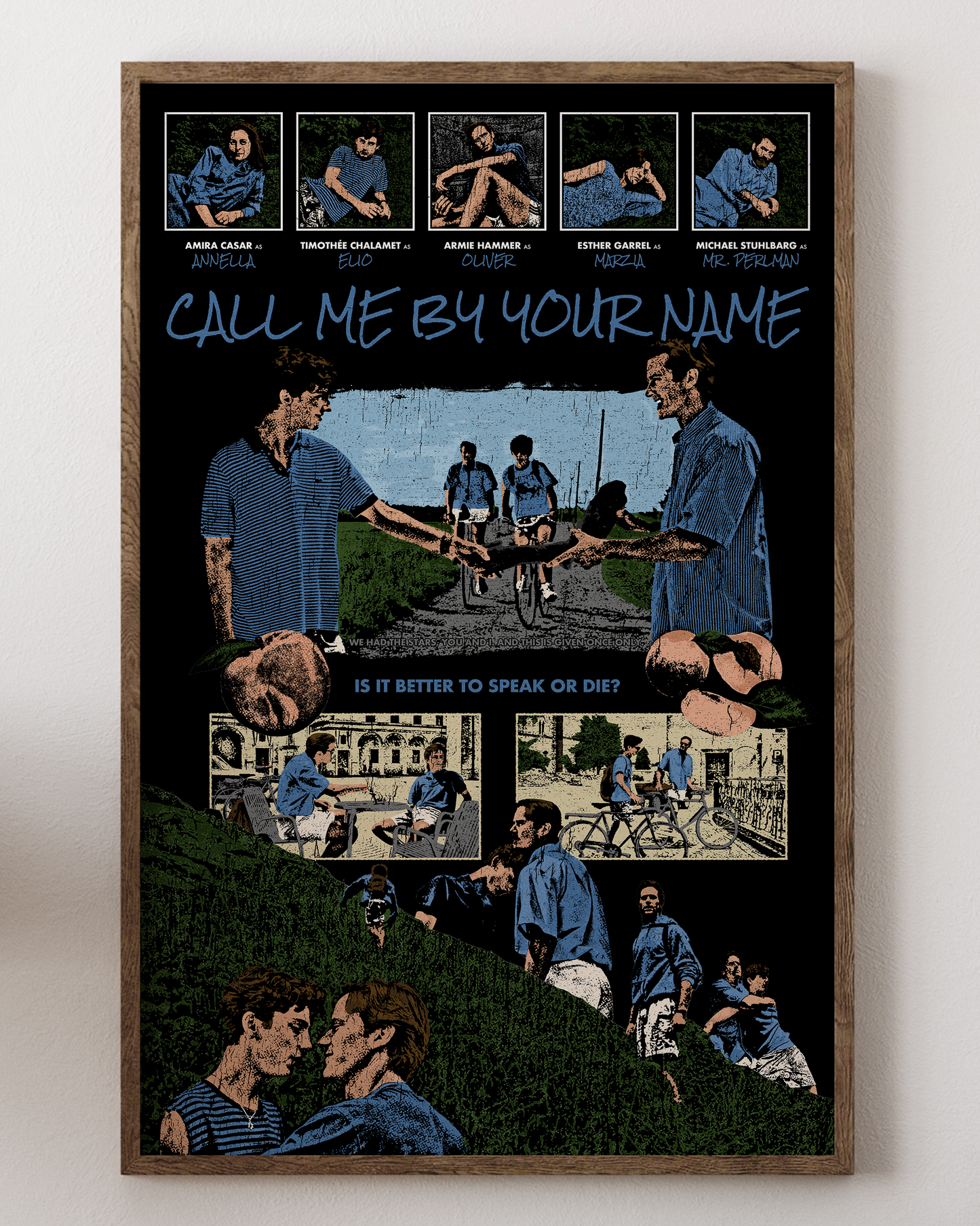 Call Me By Your Name poster with Timothée Chalamet, Italian summer, from House of Posters.