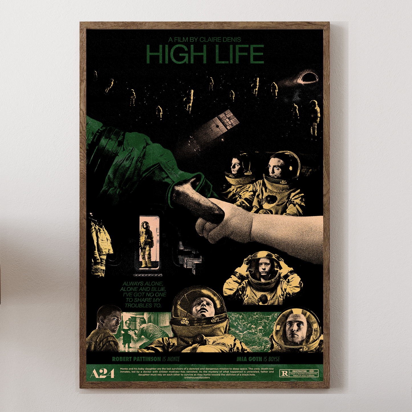 High Life poster with Robert Pattinson, sci-fi space art, from House of Posters.