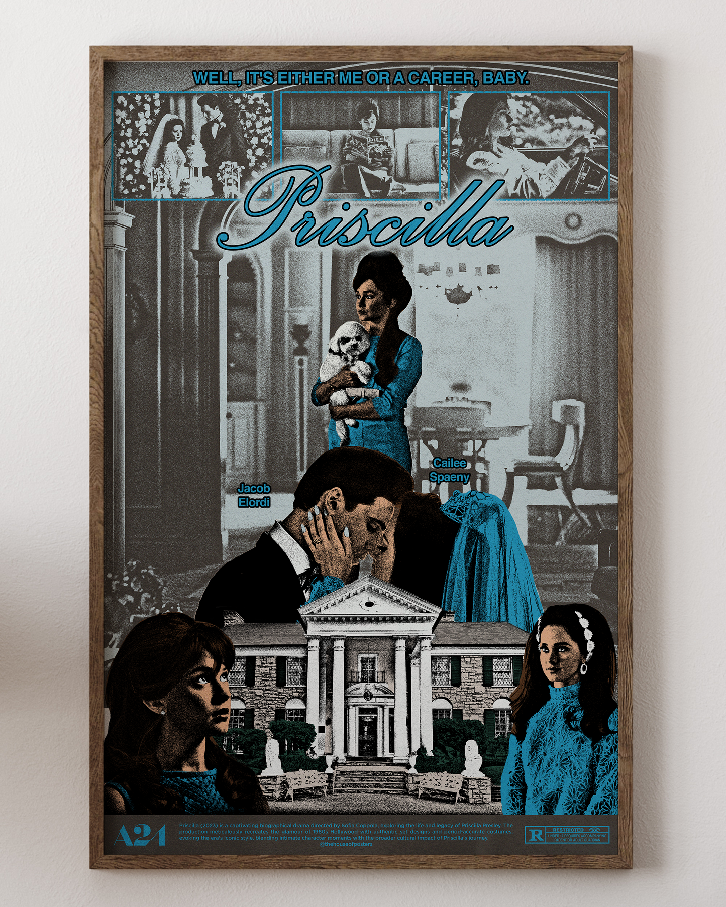 Priscilla poster with Cailee Spaeny as Priscilla Presley, from House of Posters.