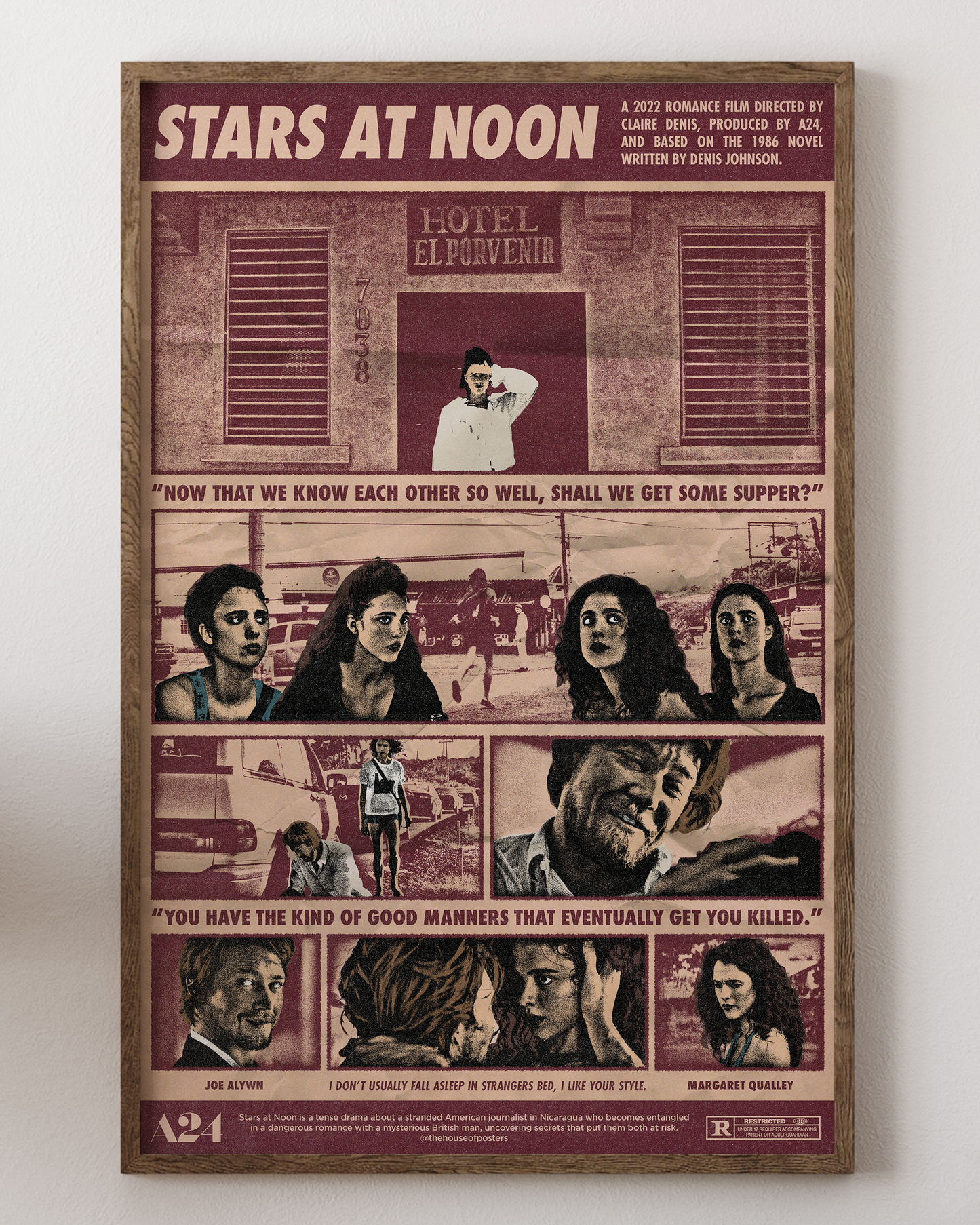 Stars at Noon poster with romantic tropical vibe, indie art, from House of Posters.