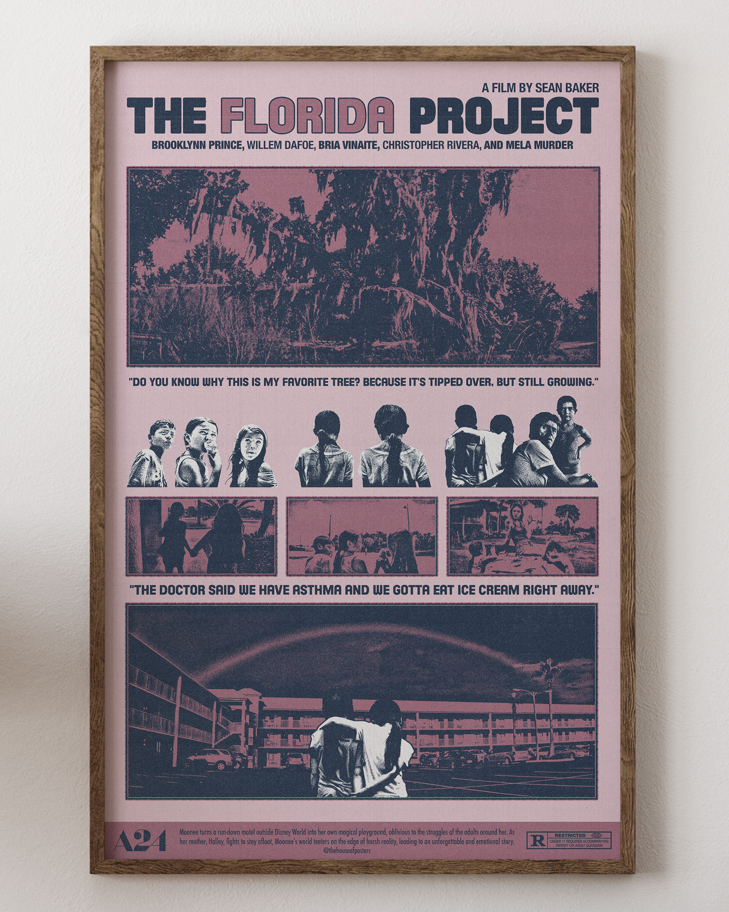 The Florida Project poster with colorful motel, indie art, from House of Posters.