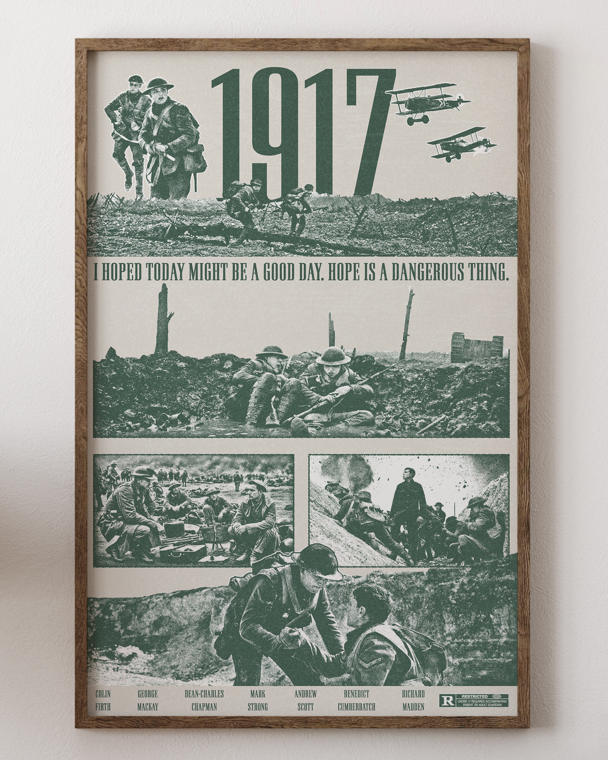 1917 poster with George MacKay, WWI trench art, from House of Posters.