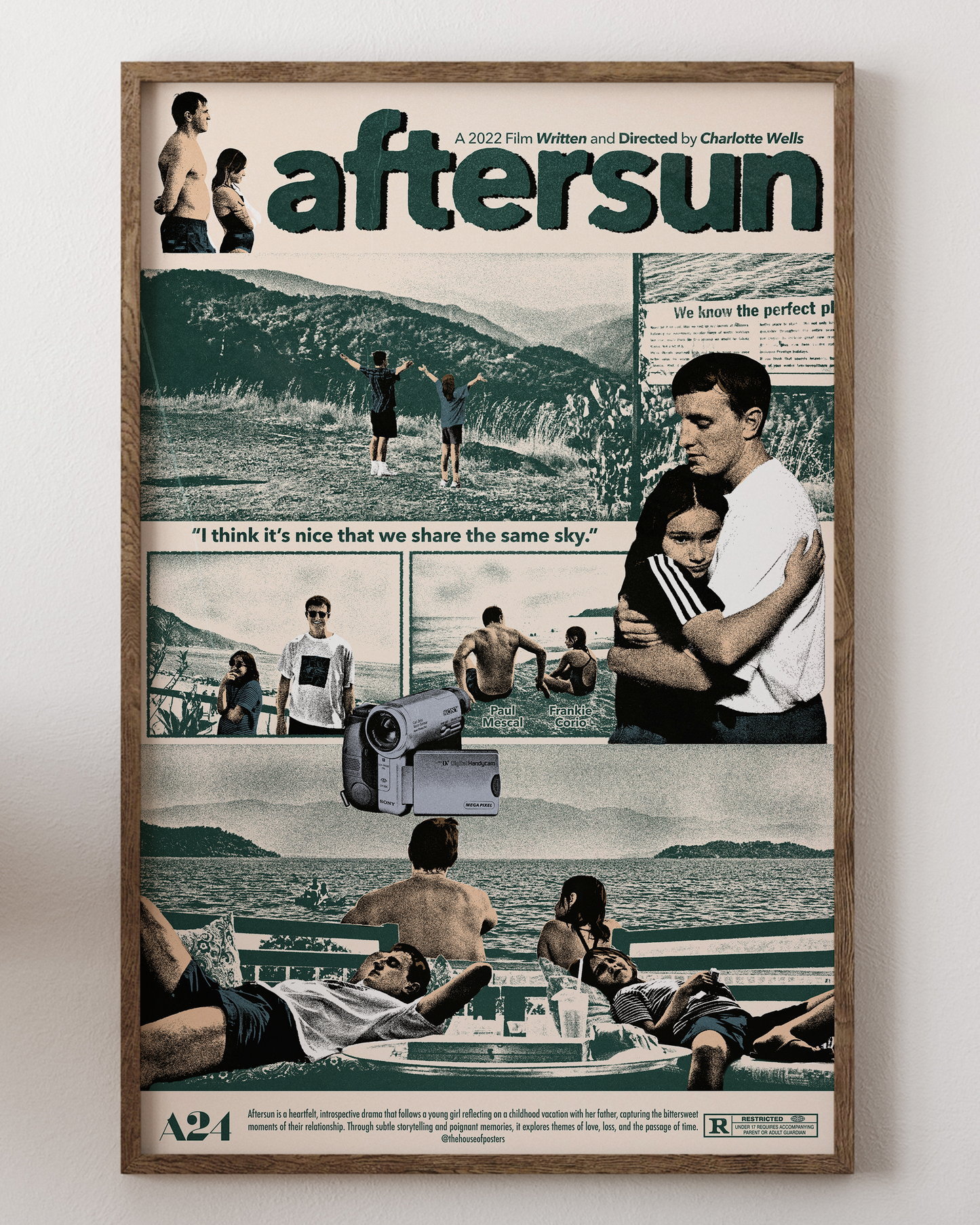 Aftersun poster with Paul Mescal, emotional beach scene, from House of Posters.