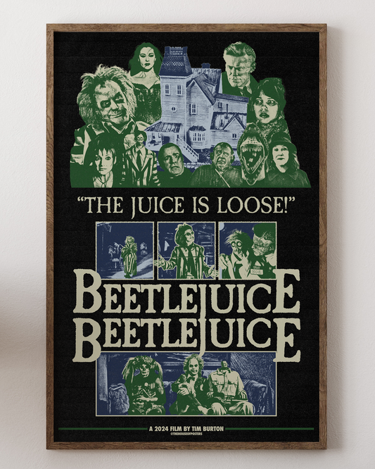 Beetlejuice Beetlejuice poster with Michael Keaton, quirky art, from House of Posters.