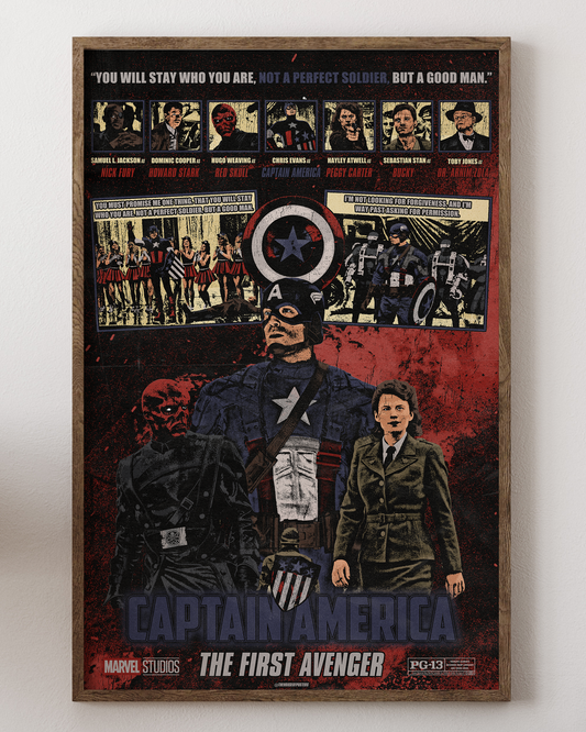 captain america print marvel movie poster