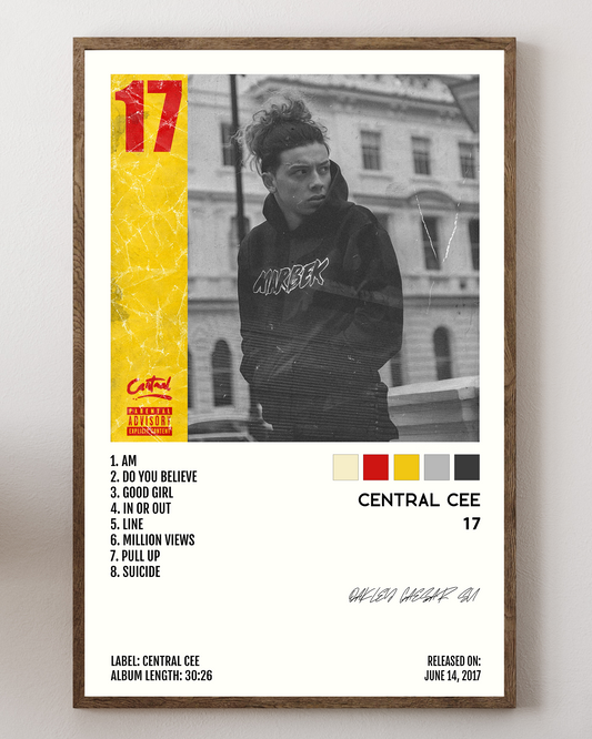 Central Cee poster, rap music poster, hip hop poster, Central Cee print, UK rap poster, urban music decor, modern rap poster, Central Cee wall art, British rapper poster, hip hop wall decor, Central Cee album art, rap artist print, streetwear aesthetic poster, UK drill poster, Central Cee concert poster