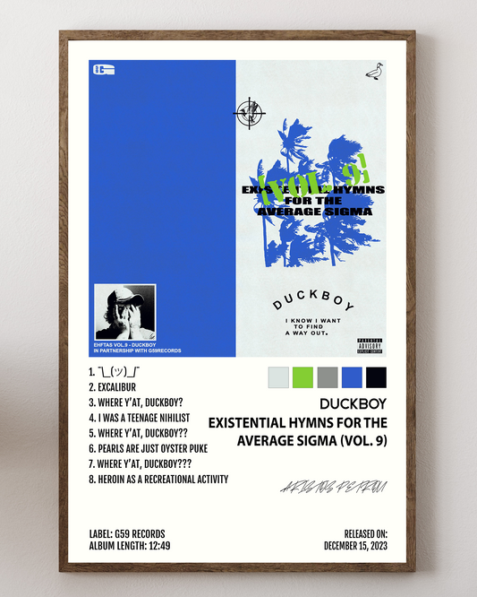 Duckboy poster, rap music poster, hip hop poster, Duckboy print, underground rap poster, urban music decor, modern rap poster, Duckboy wall art, underground rapper poster, hip hop wall decor, Duckboy album art, rap artist print, streetwear aesthetic poster, alternative rap poster, Duckboy tour poster