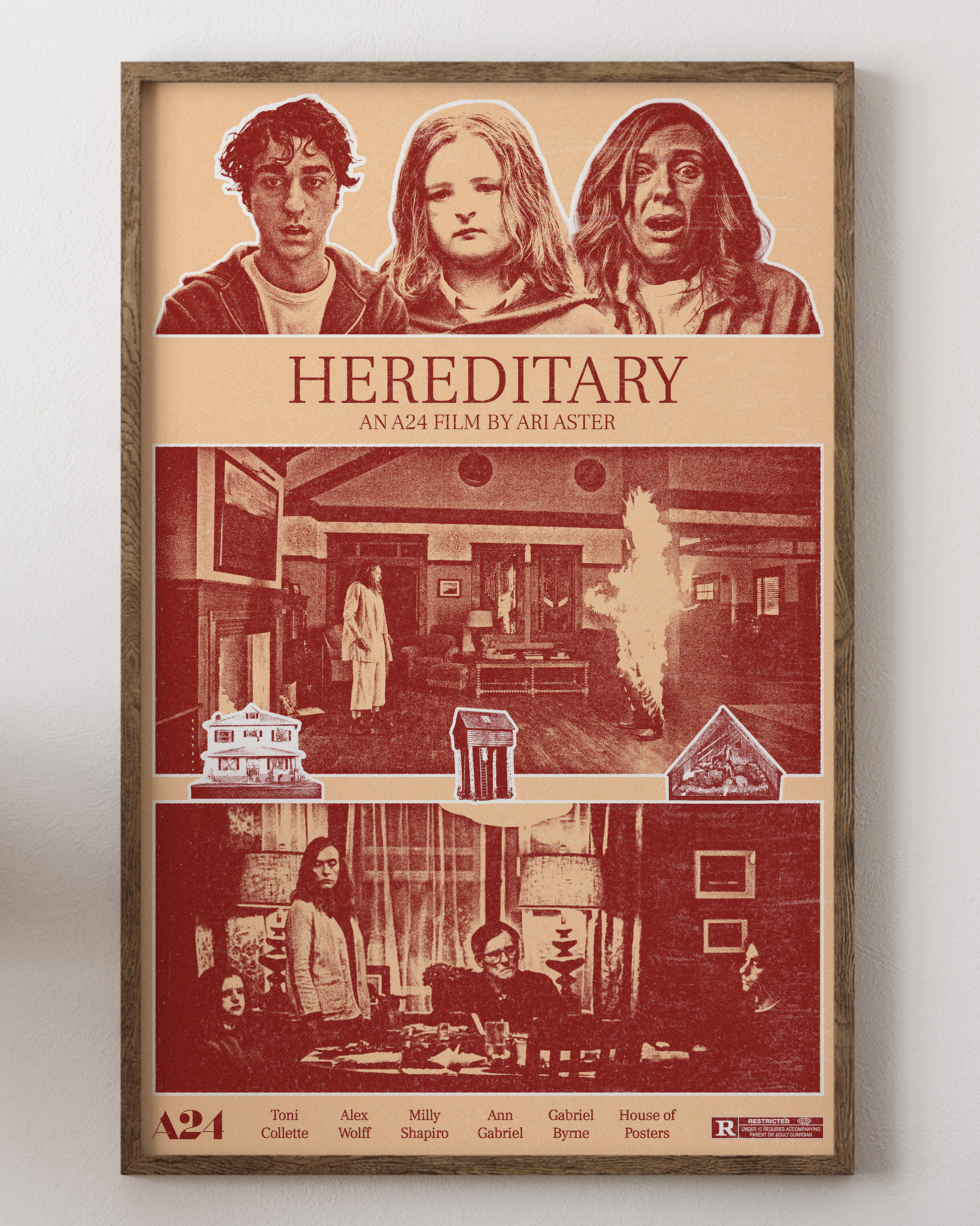 Hereditary poster with Toni Collette, creepy family art, from House of Posters.