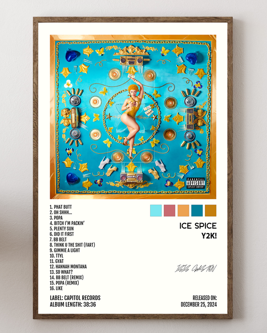 Ice Spice poster, rap music poster, hip hop poster, Ice Spice print, female rap poster, urban music decor, modern rap poster, Ice Spice wall art, female rapper poster, hip hop wall decor, Ice Spice album art, rap artist print, streetwear aesthetic poster, New York rap poster, Ice Spice concert poster