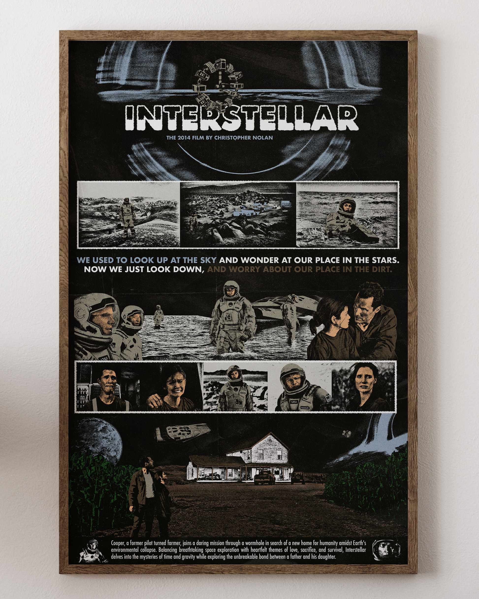 Interstellar poster with Matthew McConaughey, cosmic space art, from House of Posters.