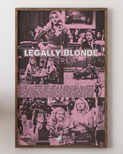 Legally Blonde poster with Reese Witherspoon, pink rom-com art, from House of Posters.