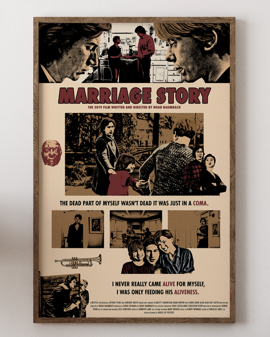Marriage Story poster with Adam Driver and Scarlett Johansson, from House of Posters.