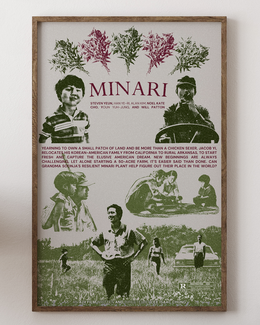 Minari poster with Steven Yeun, heartfelt family art, from House of Posters.