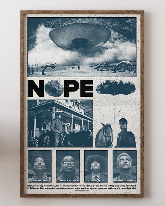 Nope poster with Daniel Kaluuya, UFO horror art, from House of Posters