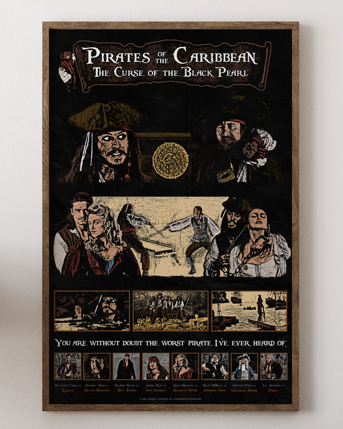 Pirates of the Caribbean poster with Johnny Depp as Jack Sparrow, from House of Posters.