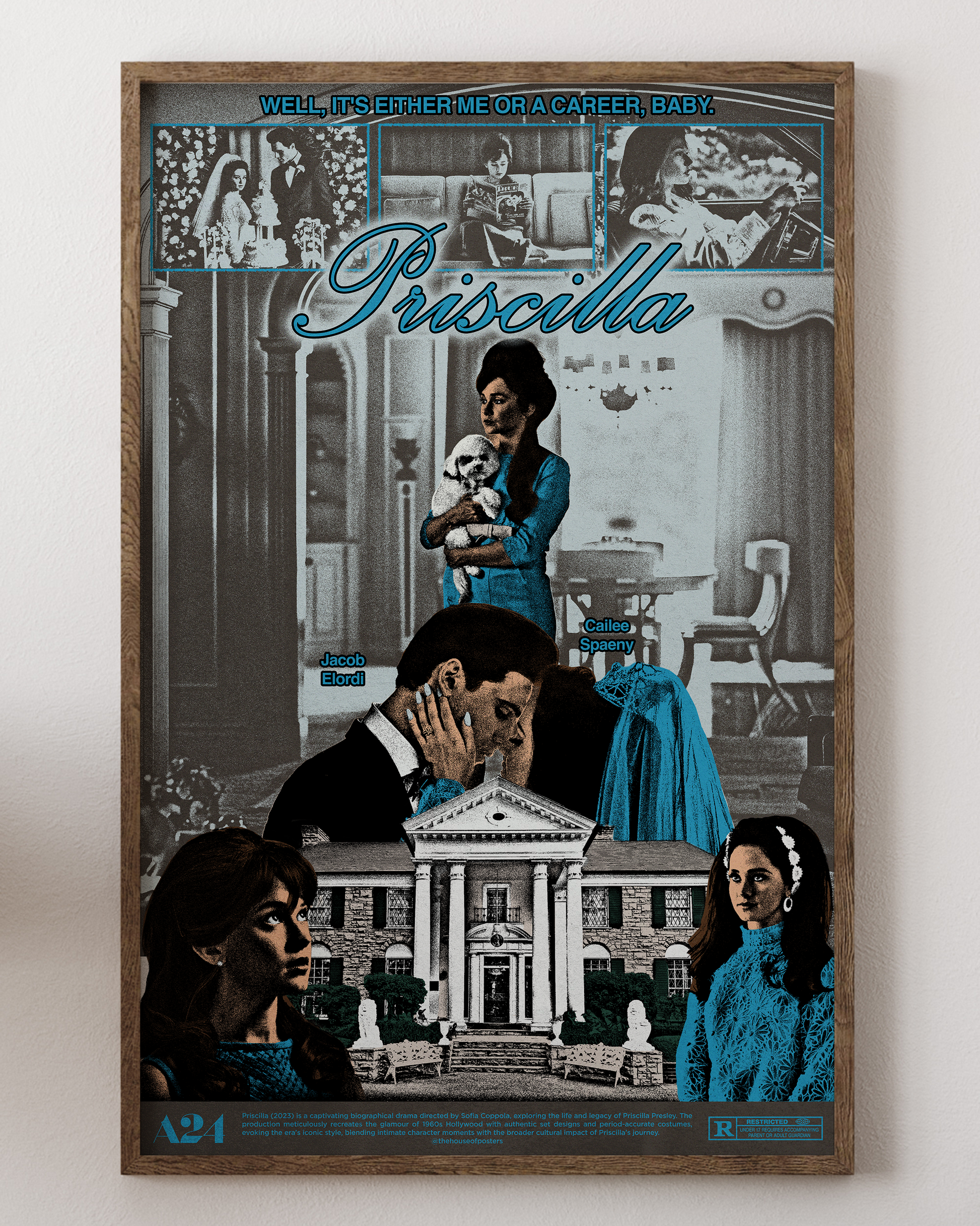 Priscilla poster with Cailee Spaeny as Priscilla Presley, from House of Posters.