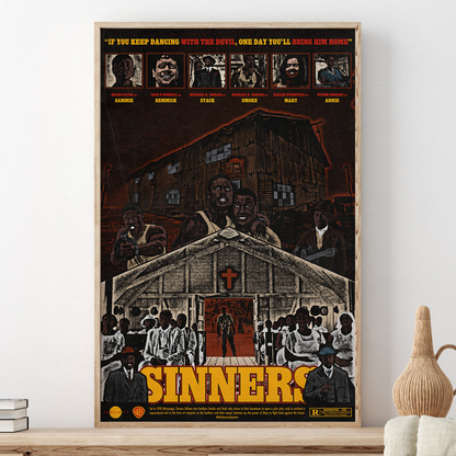 Sinners movie poster, Michael B. Jordan, 1932 Mississippi vampire horror, blues movie decor, sinners, sinners movie, sinner movie print, vampire poster, michael jordan poster