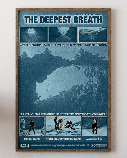 The Deepest Breath poster with freediving ocean scene, from House of Posters.