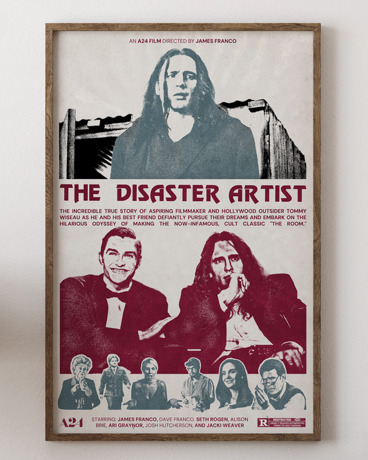 The Disaster Artist poster with James Franco, quirky film art, from House of Posters.