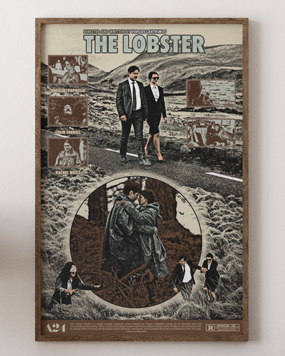 The Lobster poster with Colin Farrell, surreal dystopian art, from House of Posters.