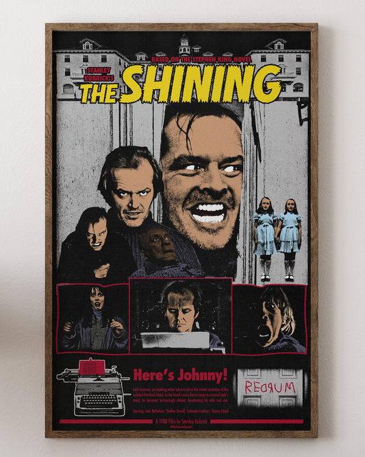The Shining poster with Jack Nicholson, eerie hotel art, from House of Posters.