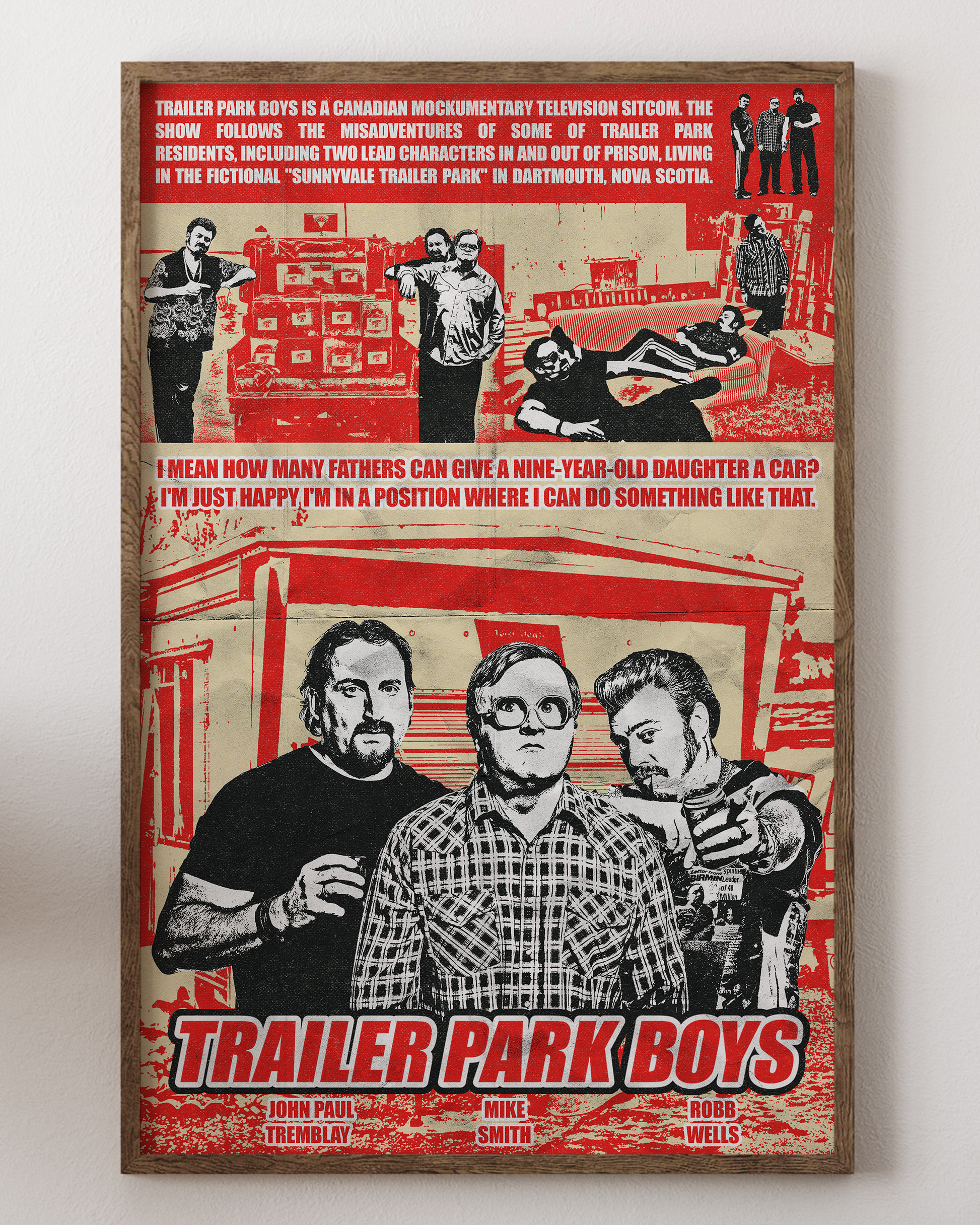 Trailer Park Boys poster with Ricky, Julian, and Bubbles, from House of Posters.