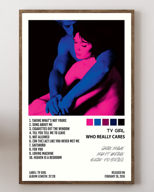 TV Girl poster, indie pop poster, lo-fi music poster, TV Girl print, retro music poster, urban music decor, modern indie poster, TV Girl wall art, indie band poster, aesthetic wall decor, TV Girl album art, music artist print, retro aesthetic poster, TV Girl concert poster, French Exit poster